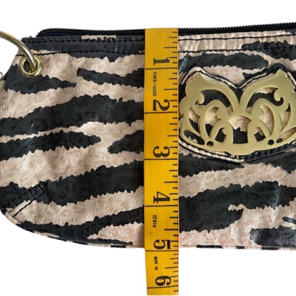 Carlos Santana Zebra Print Wristlet Clutch Animal Print Gold Accent - Picture 11 of 12
